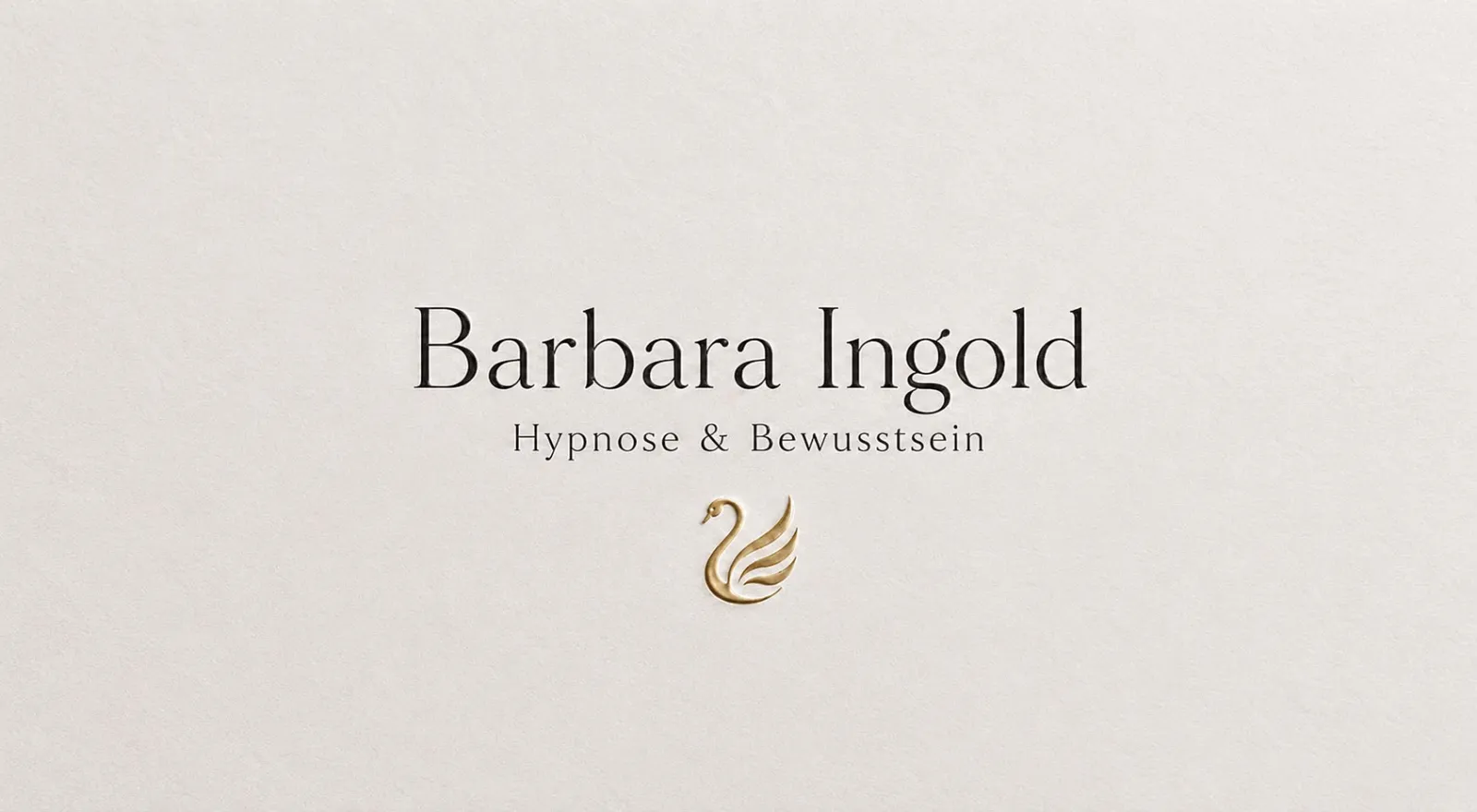 Die Visitenkarte von Barbara Ingold mit dem goldenen Schwan